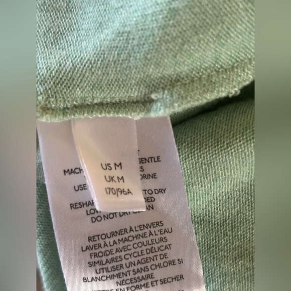 Anthropologie Puff Sleeved Turtleneck Soft Knit Sweater Mint Green Size: M - Picture 6 of 9